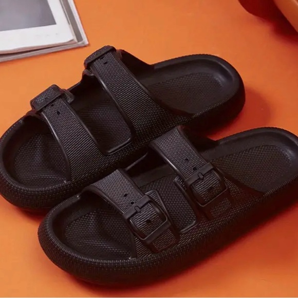 Comfortable EVA Sandals - Slip-On, Soft Sole, Double Buckle, Open Toe, Flat Heel - Picture 2 of 5